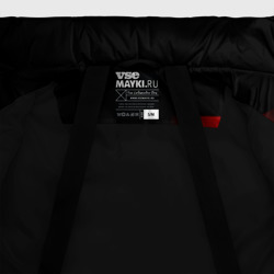 Куртка с принтом СССР для женщины, вид на модели спереди №5. Цвет основы: черный