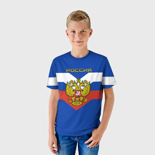Детская футболка 3D Флаг Российской Федерации, цвет 3D печать - фото 3
