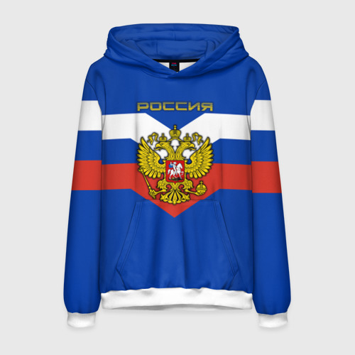 Мужская толстовка 3D Флаг Российской Федерации, цвет белый