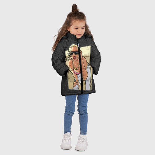Зимняя куртка для девочек 3D GTA SA - Девушка в очках - фото 5