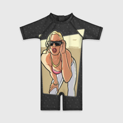 Детский купальный костюм 3D GTA SA - Девушка в очках