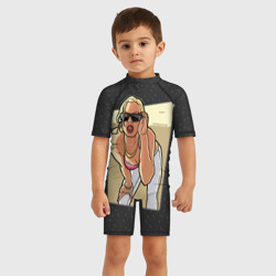 Детский купальный костюм 3D GTA SA - Девушка в очках - фото 2