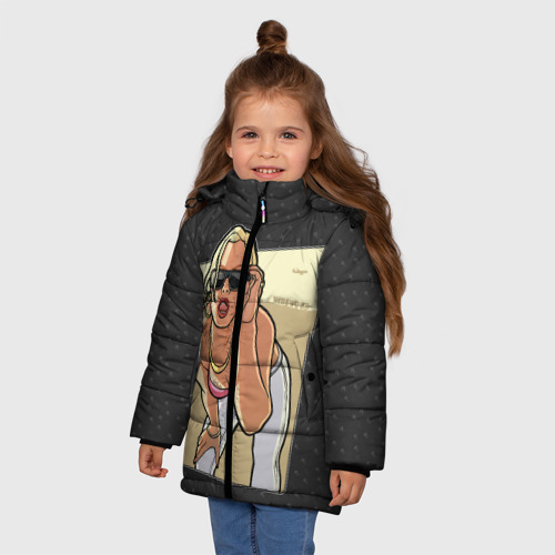 Зимняя куртка для девочек 3D GTA SA - Девушка в очках - фото 3