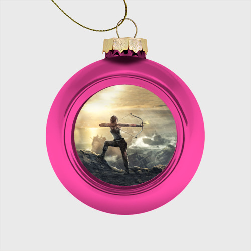Стеклянный ёлочный шар Tomb Raider, цвет розовый