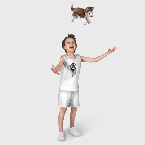 Детская пижама с шортами хлопок Imagine Dragons растекающееся лого, цвет белый - фото 5