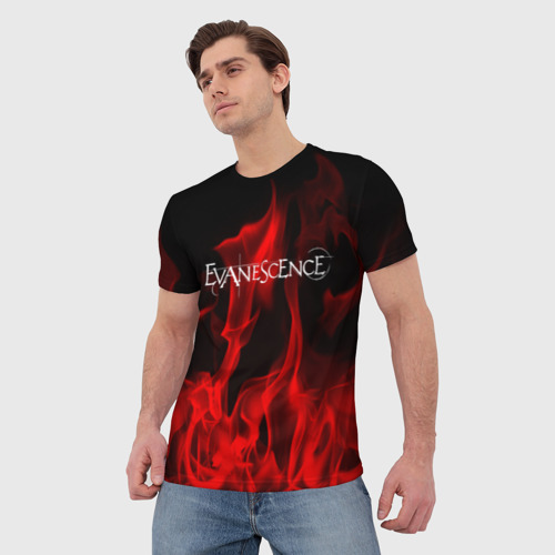 Мужская футболка 3D с принтом Evanescence, фото на моделе #1