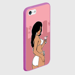 Чехол для iPhone 5/5S матовый GTA VC - Девушка с мартини - фото 2