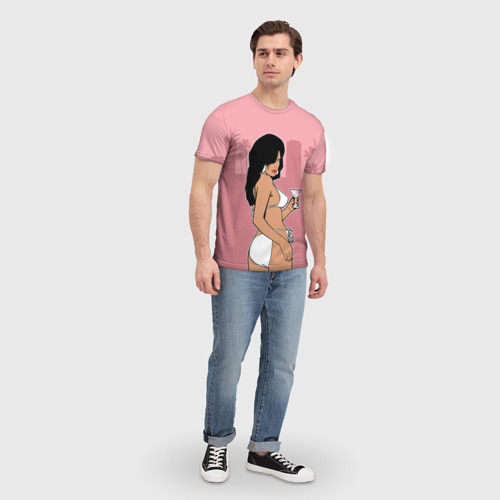 Мужская футболка 3D GTA VC - Девушка с мартини, цвет 3D печать - фото 5