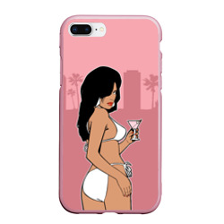 Чехол для iPhone 7Plus/8 Plus матовый GTA VC - Девушка с мартини
