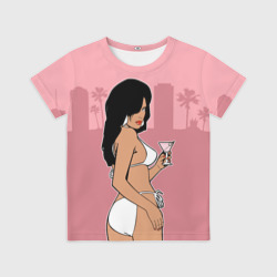 Детская футболка 3D GTA VC - Девушка с мартини