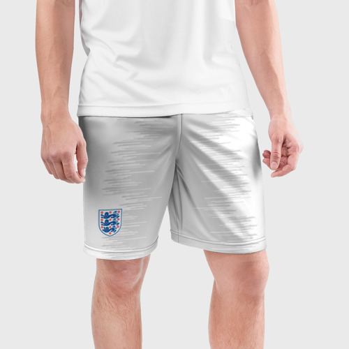 Мужские шорты спортивные Англия - гостевая форма  - ЧМ-2018, цвет 3D печать - фото 3