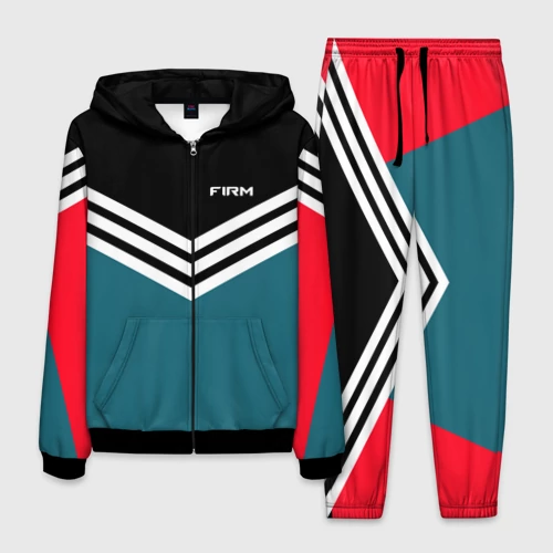 Мужской 3D костюм с принтом Стиль 90 х, вид спереди #2