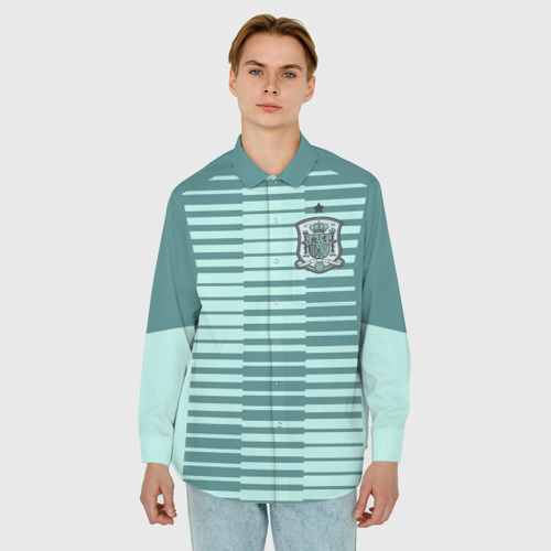 Мужская рубашка oversize 3D Испания - форма вратаря - ЧМ-2018, цвет белый - фото 3