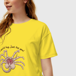 Женская футболка хлопок Oversize Facehugger - фото 2