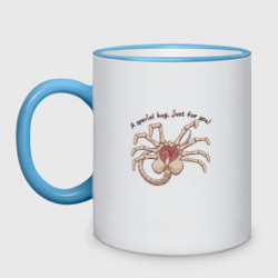 Кружка двухцветная Facehugger