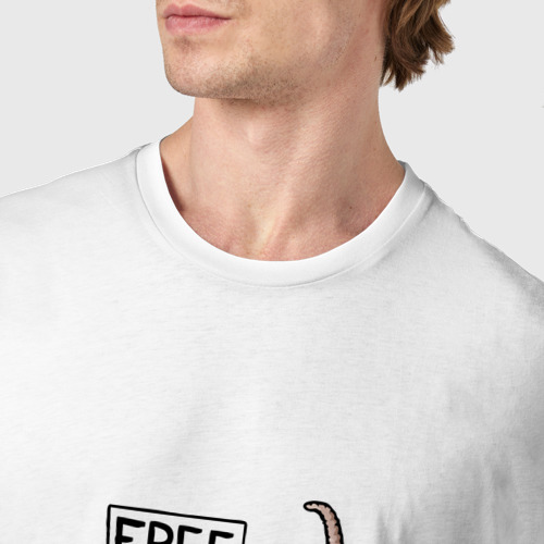 Мужская футболка хлопок Free hugs, цвет белый - фото 6