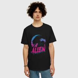 Мужская футболка хлопок Oversize Alien 80 - фото 2