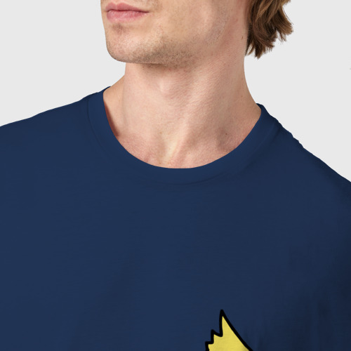 Мужская футболка хлопок Попугай в кармане, цвет темно-синий - фото 6