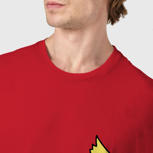 Мужская футболка хлопок Попугай в кармане, цвет красный - фото 6