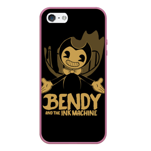 Чехол для iPhone 5/5S матовый Bendy and the ink machine 20, цвет розовый