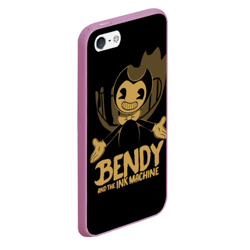 Чехол для iPhone 5/5S матовый Bendy and the ink machine 20, цвет розовый - фото 3