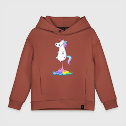 Детское худи Oversize хлопок Единорог радуга