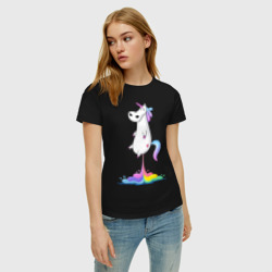 Женская футболка хлопок Единорог радуга - фото 2