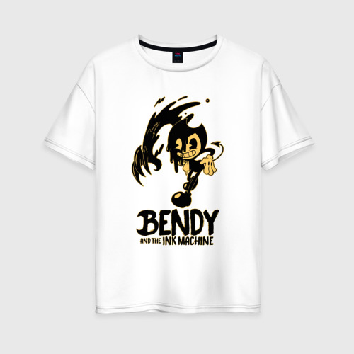 Женская футболка из хлопка оверсайз с принтом Bendy and the ink machine 21, вид спереди №1