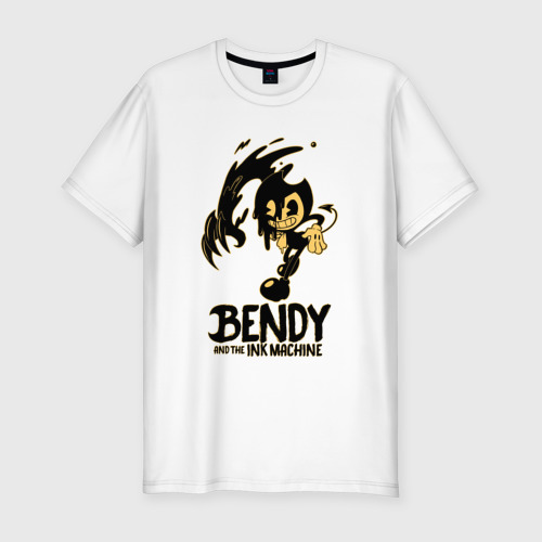 Мужская футболка хлопок Slim Bendy and the ink machine 21, цвет белый