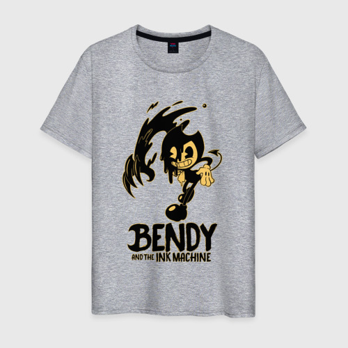 Мужская футболка хлопок Bendy and the ink machine 21, цвет меланж