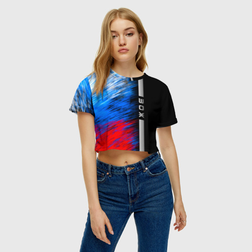 Женская футболка Crop-top 3D ЗОЖ, цвет 3D печать - фото 3