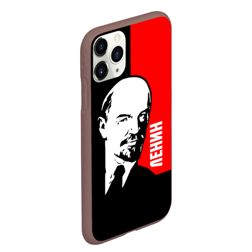 Чехол для iPhone 11 Pro Max матовый Ленин, цвет коричневый - фото 3