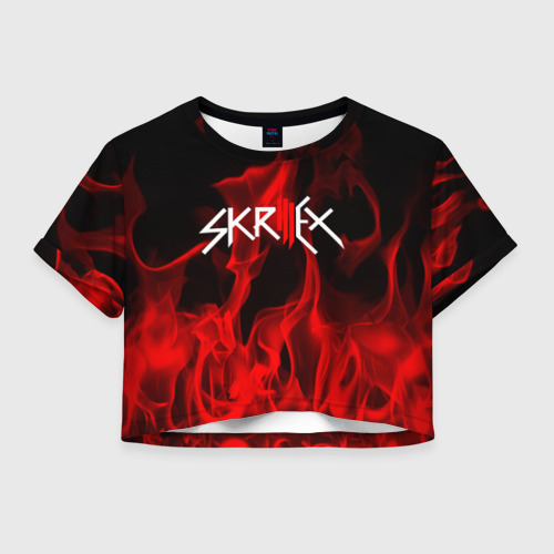 Женская футболка Crop-top 3D SKRILLEX, цвет 3D печать