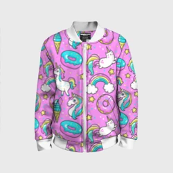 Детский бомбер 3D Котики и Единороги