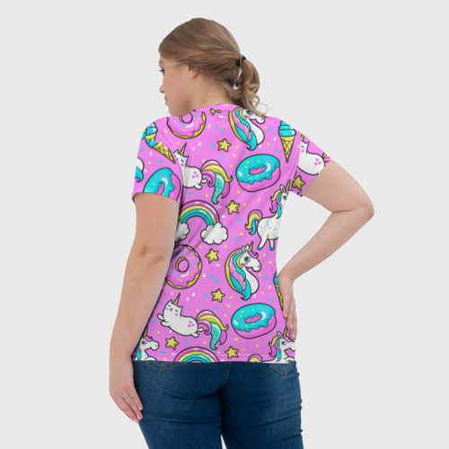 Женская футболка 3D Котики и Единороги, цвет 3D печать - фото 7