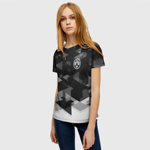Женская футболка 3D Borussia Geometry Sport, цвет 3D печать - фото 3