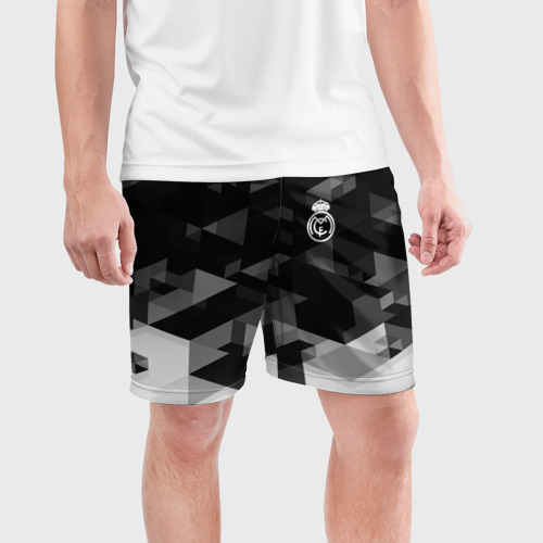 Мужские шорты спортивные Real Madrid Geometry Sport, цвет 3D печать - фото 3