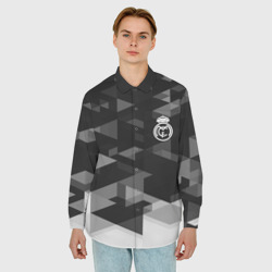 Мужская рубашка oversize 3D Real Madrid Geometry Sport - фото 2