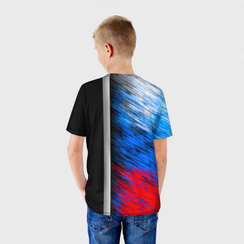 Детская футболка 3D с принтом Кикбоксинг, вид сзади #2
