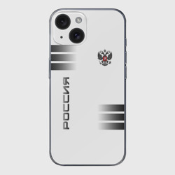 Чехол для iPhone 15 силиконовый с защитой камеры Россия