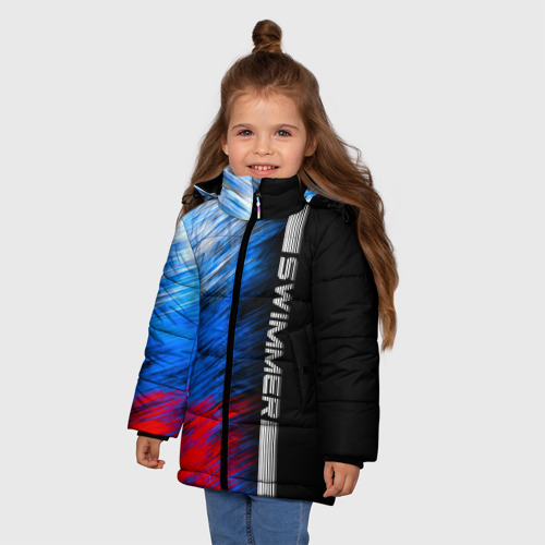 Зимняя куртка для девочек 3D Swimmer, цвет черный - фото 3