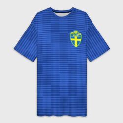 Платье-футболка 3D Швеция гостевая форма ЧМ 2018