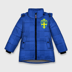 Зимняя куртка для девочек 3D Швеция гостевая форма ЧМ 2018