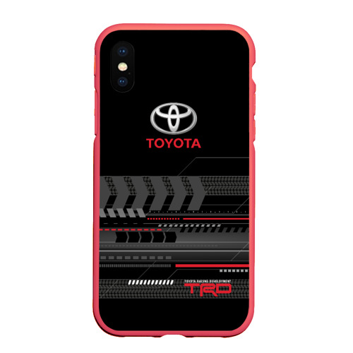 Чехол для iPhone XS Max матовый Toyota 1, цвет красный