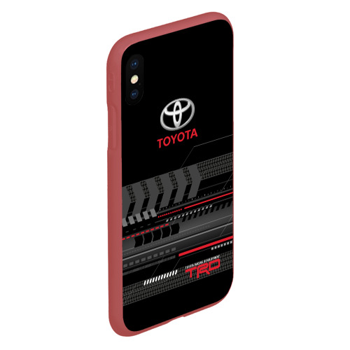 Чехол для iPhone XS Max матовый Toyota 1, цвет красный - фото 3