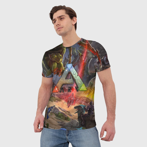 Мужская футболка 3D с принтом Ark: Survival Evolved, фото на моделе #1