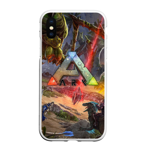 Чехол для iPhone XS Max матовый Ark: Survival Evolved, цвет белый