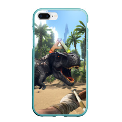 Чехол для iPhone 7Plus/8 Plus матовый Ark Survival Evolved - тиранозавр рычит