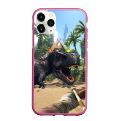 Чехол для iPhone 11 Pro Max матовый Ark Survival Evolved - тиранозавр рычит