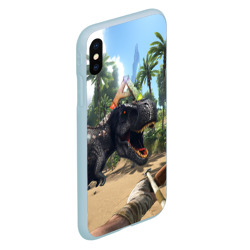 Чехол для iPhone XS Max матовый Ark Survival Evolved - тиранозавр рычит - фото 2